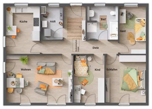 Grundriss-Bungalow-110-Erdgeschoss